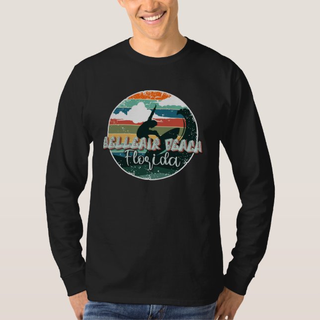Belleair Beach Florida Retro Sunset Vacation T-Shirt (Front)
