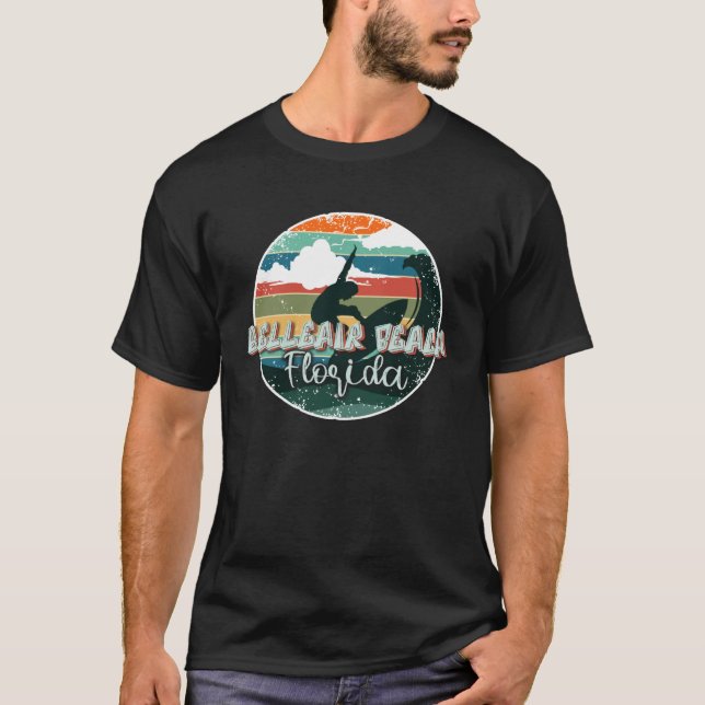 Belleair Beach Florida Retro Sunset Vacation T-Shirt (Front)