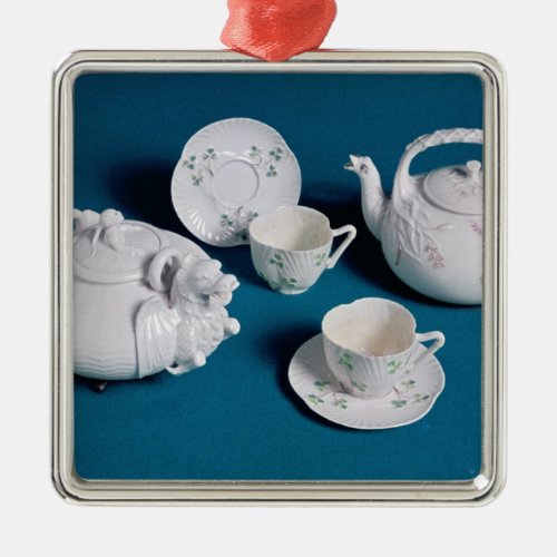 Belleek tea service metal ornament