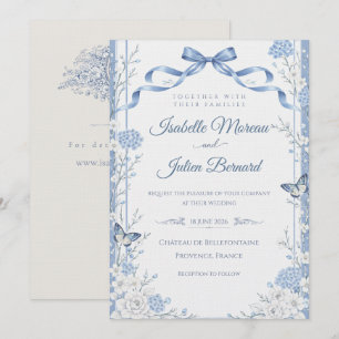Bellefontaine – French Blue Linen Wedding Invitation