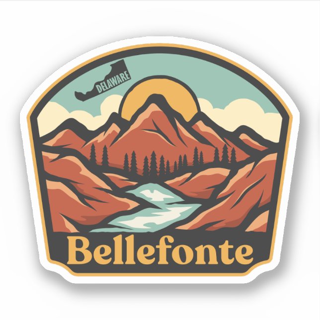 Bellefonte, Delaware  Sticker (Front)