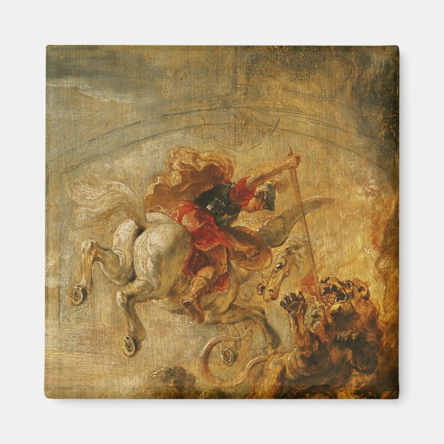 Bellerophon Riding Pegasus Fighting the Chimaera Magnet (Front)