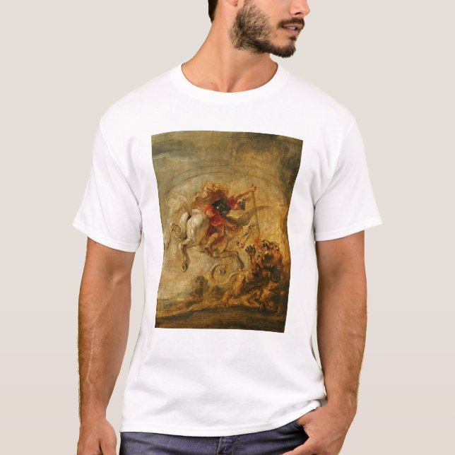 Bellerophon Riding Pegasus Fighting the Chimaera T-Shirt (Front)
