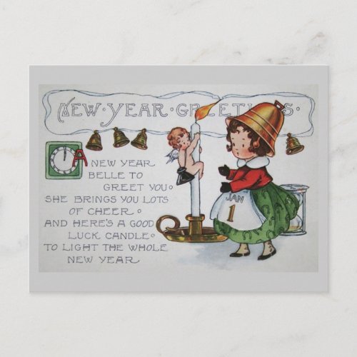 Belles New Year Greeting Holiday Postcard