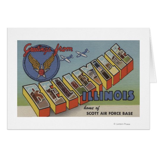 Belleville, Illinois - Large Letter Scenes Cards (Front Horizontal)