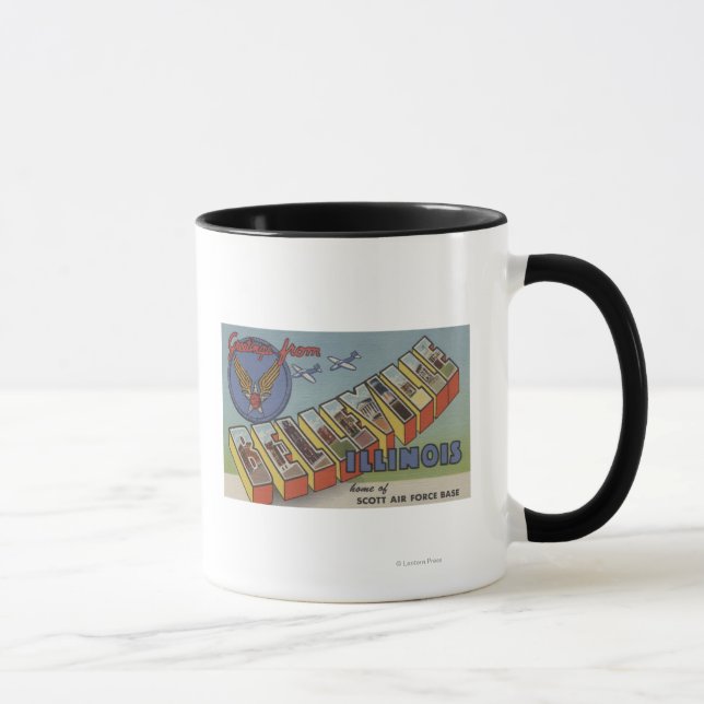 Belleville, Illinois - Large Letter Scenes Mug (Right)
