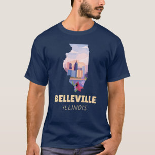 Belleville Illinois Map Oversized T-Shirt