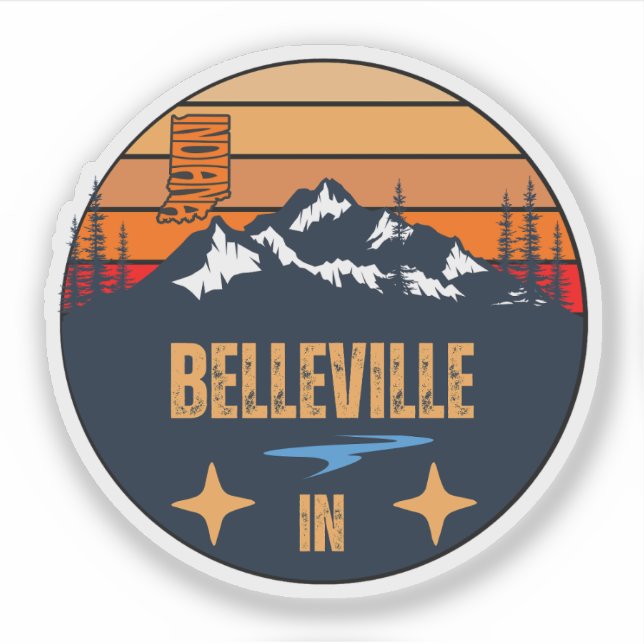 Belleville, Indiana Sticker (Front)