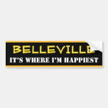 [ Thumbnail: "Belleville" - "It’s Where I’M Happiest" (Canada) Bumper Sticker ]