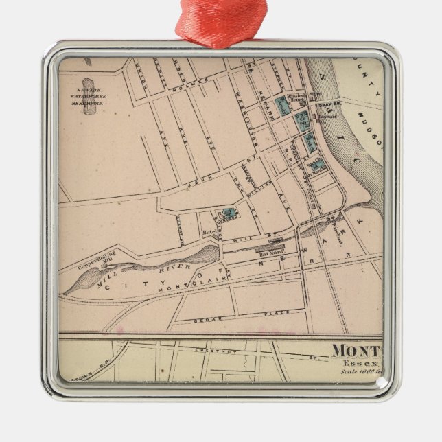 Belleville, Montclair, NJ Metal Ornament (Front)