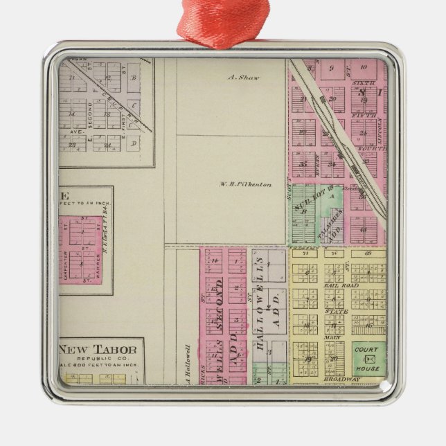 Belleville, Talmage, Harbine, Elgo, Kansas Metal Ornament (Front)