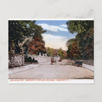 Bellevue Ave., Newport RI Vintage Postcard