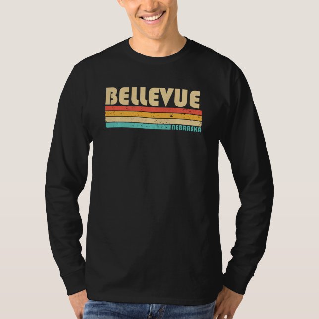 Bellevue Ne Nebraska Funny City Home Roots Retro 7 T-Shirt (Front)