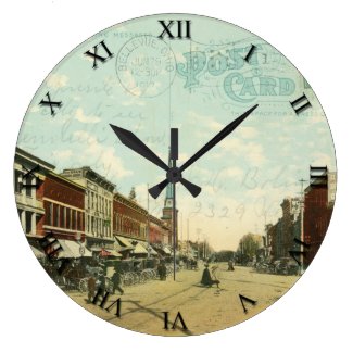 Bellevue, Ohio Post Card Clock - Main St 1912
