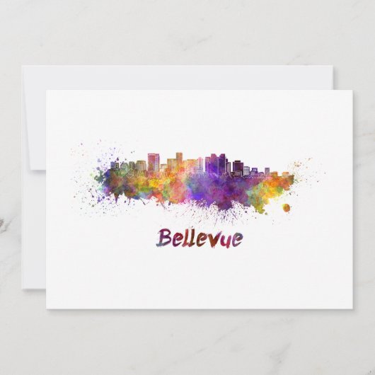Bellevue skyline in watercolor (Front)