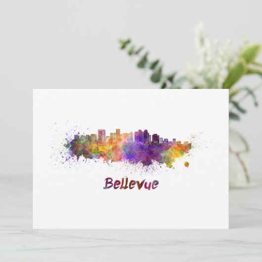 Bellevue skyline in watercolor (Standing Front)