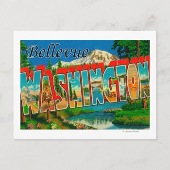 Bellevue  Washington - Large Letter Scenes Postcard by LanternPress at Zazzle