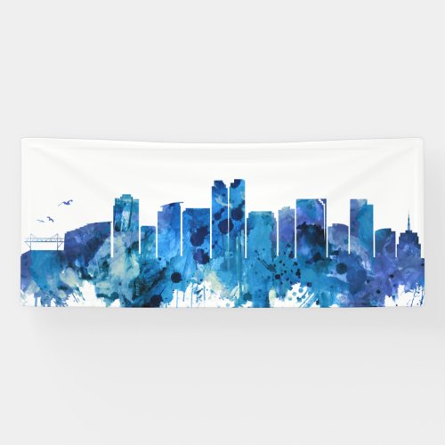 Bellevue Washington Skyline Blue Banner