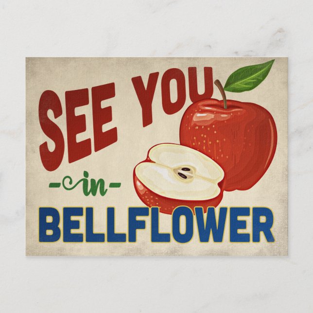 Bellflower California Apple - Vintage Travel Postcard (Front)