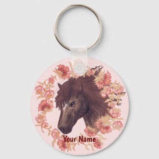 Bellflower Chestnut Horse Keychain