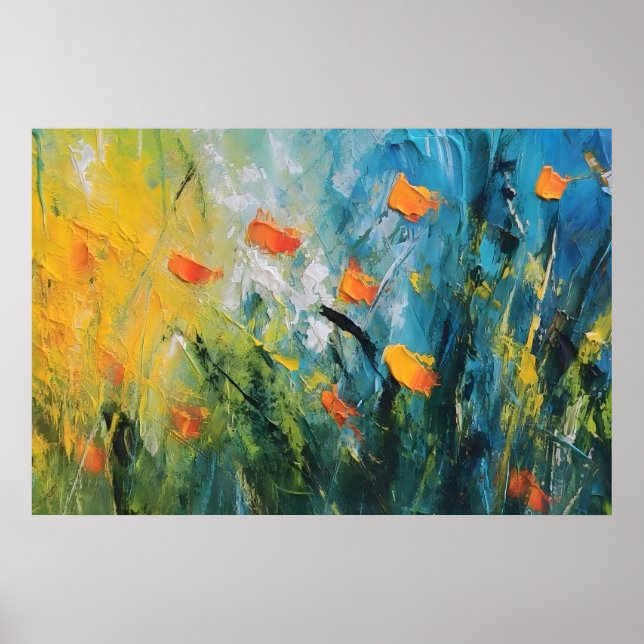 Bellflowers – Abstract Floral Meadow Poster (Front)