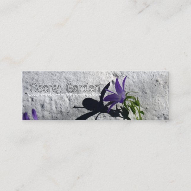 Bellflowers on wall for gardeners Business card (Front)
