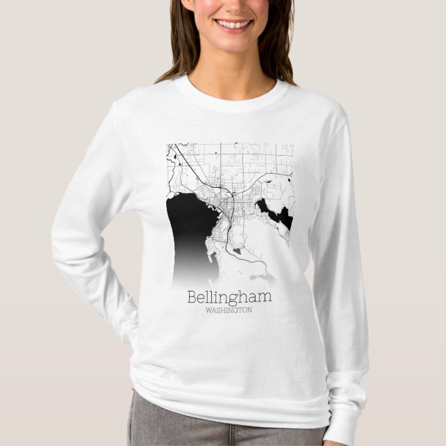 Bellingham City Map T-Shirt (Front)