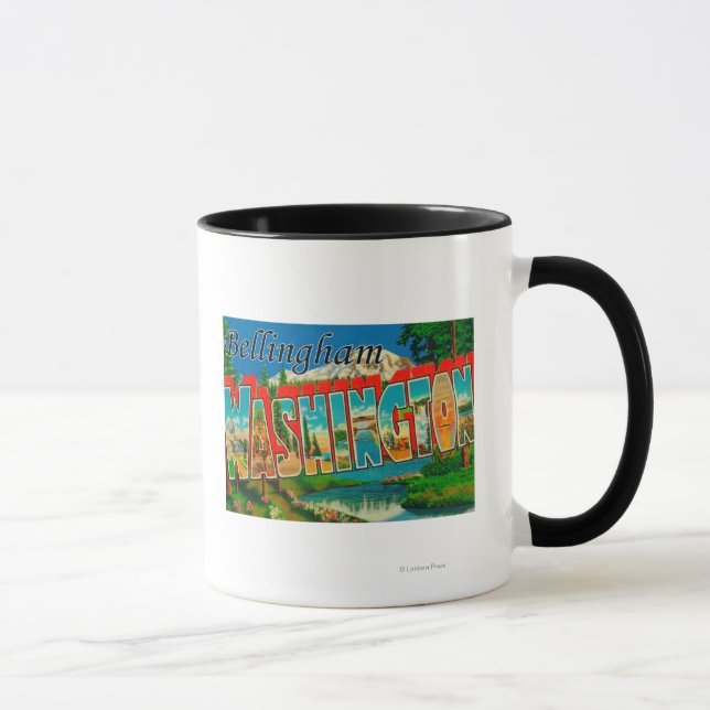 Bellingham, Washington - Large Letter Scenes Mug (Right)