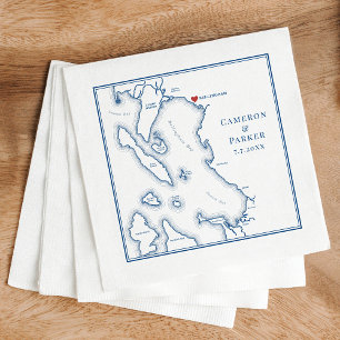 Bellingham Washington Map Elegant Wedding Napkins