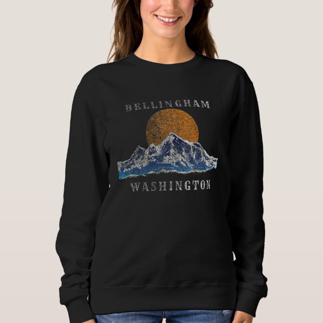 Bellingham Washington Mountain Sunset Scene Sweatshirt (Front)