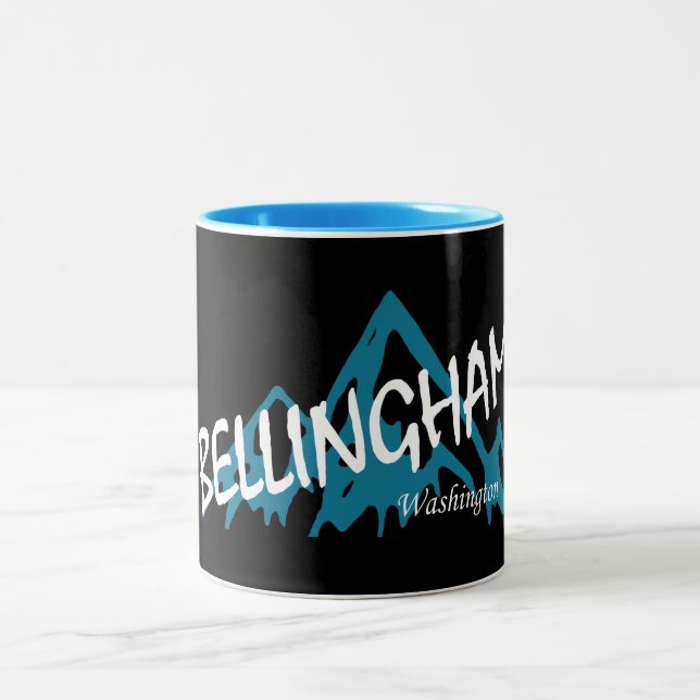 Bellingham Washington Mountains Two-Tone Coffee Mug (Center)