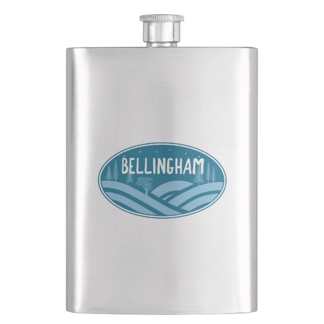 Bellingham Washington Outdoors Flask (Front)