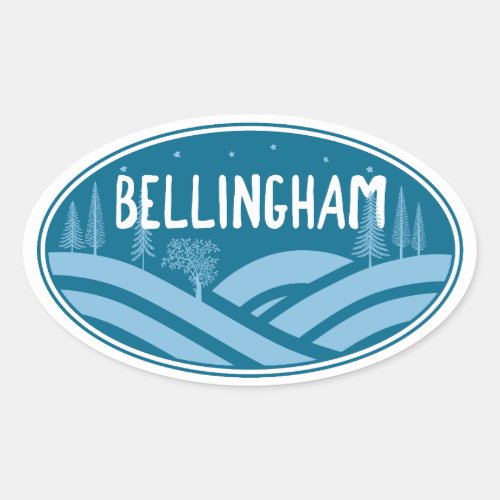 Bellingham Washington Outdoors Oval Sticker
