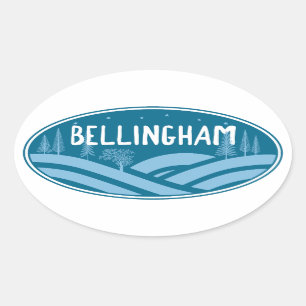 Bellingham Washington Outdoors Oval Sticker