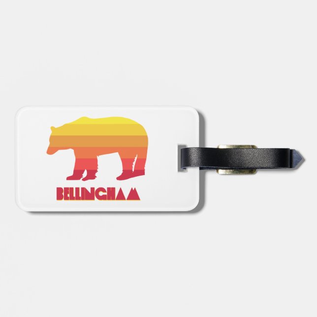 Bellingham Washington Rainbow Bear Luggage Tag (Back Horizontal)