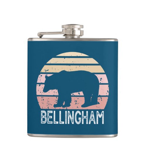 Bellingham Washington Retro Bear Flask