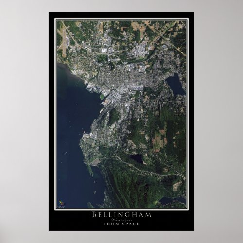 Bellingham Washington Satellite Poster Map