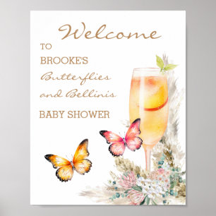 Bellini Butterfly Baby Shower Welcome Poster
