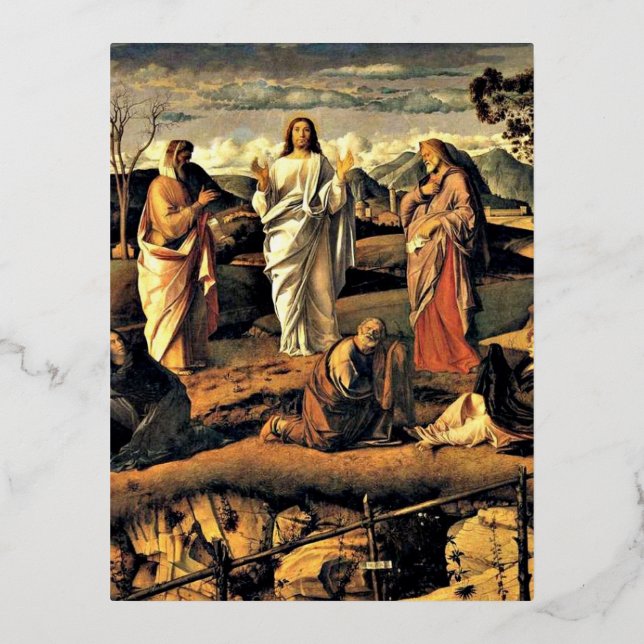 Bellini: Transfiguration of Christ Foil Holiday Postcard (Front)