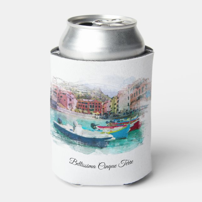 ** Bellissima Italian AP12 Cinque Terra Italy Can Cooler (Can Front)
