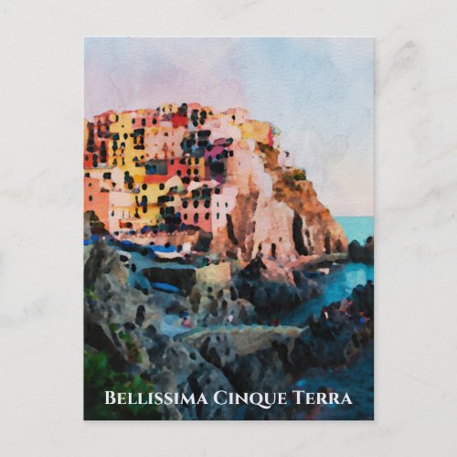  Bellissima _ Italian Language Cinque Terra Postcard
