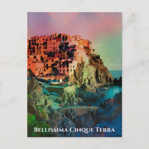  Bellissima Italy Italian Language Cinque Terra  Postcard