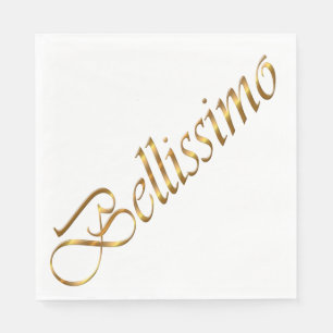 Bellissimo. Golden gradient text. Paper Napkins