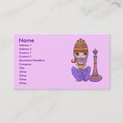 Customizable Bellly Dancer Genie Girl Business Card