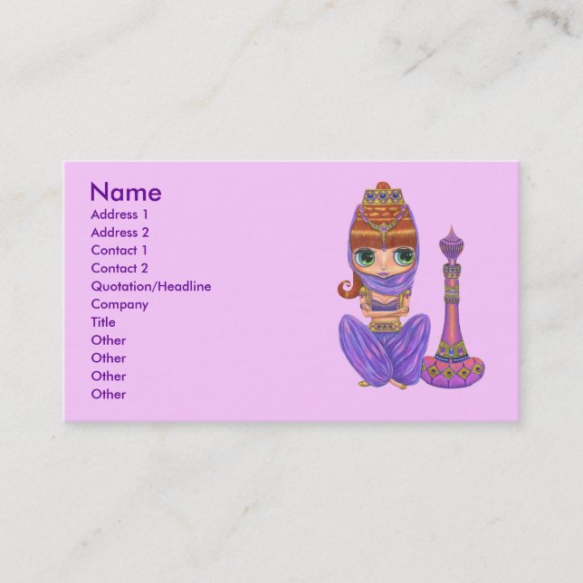 Bellly Dancer Genie Girl Business Card (Front)