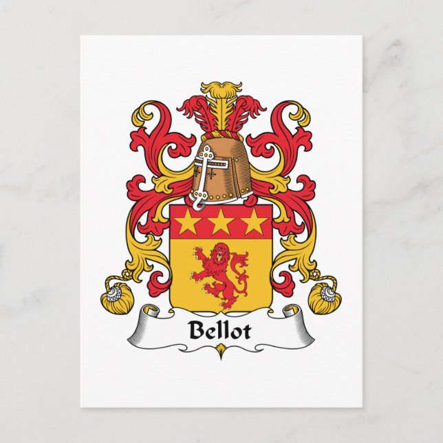 Bellot Family Crest Postcard (Front)