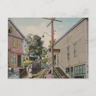 bellows falls, vermont vintage stairs post card