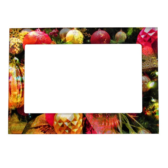 Bells Balls Bows Christmas Cheer Festive Magnetic Frame (Front)