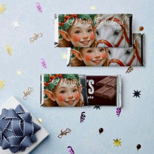 Bells Holly and Horse Christmas Elf Hershey Bar Favors