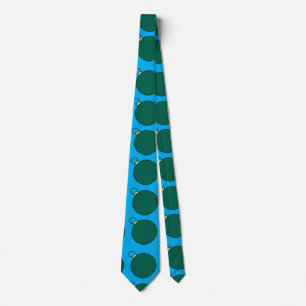 Bells in green illustration neck tie